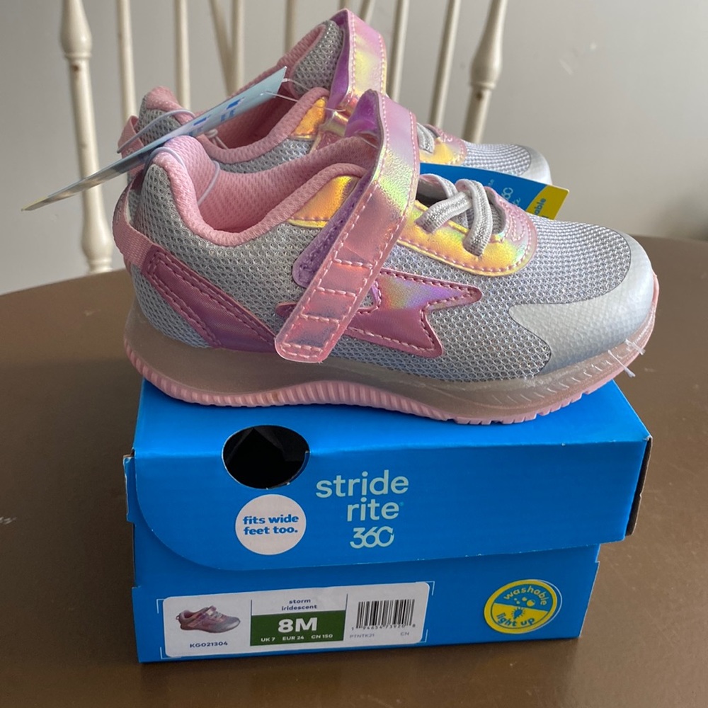 Metalic Pink and grey light up shoes size 8